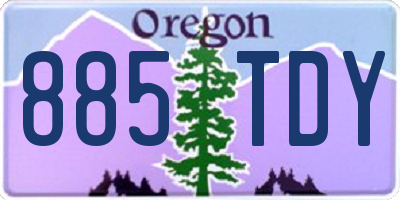 OR license plate 885TDY