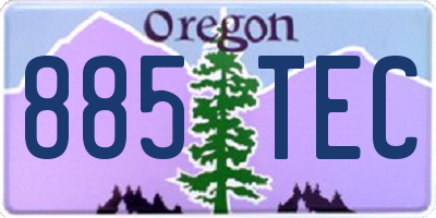 OR license plate 885TEC