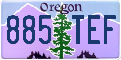 OR license plate 885TEF