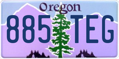 OR license plate 885TEG