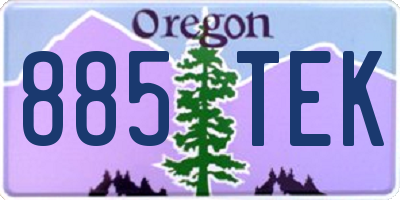 OR license plate 885TEK