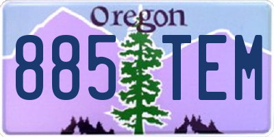 OR license plate 885TEM