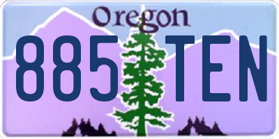 OR license plate 885TEN