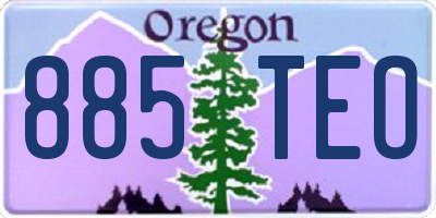 OR license plate 885TEO