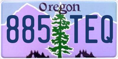OR license plate 885TEQ