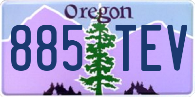OR license plate 885TEV