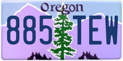 OR license plate 885TEW