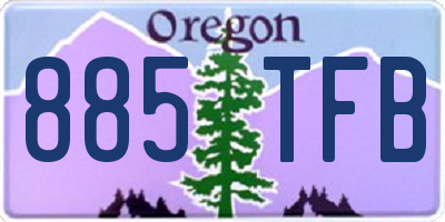 OR license plate 885TFB