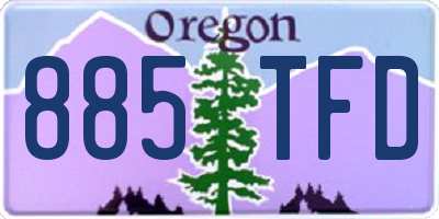 OR license plate 885TFD