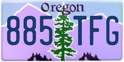 OR license plate 885TFG