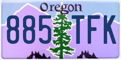 OR license plate 885TFK