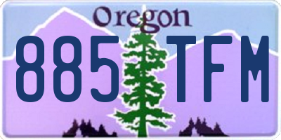 OR license plate 885TFM
