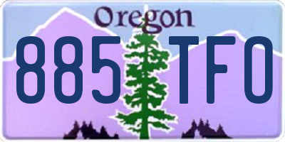 OR license plate 885TFO