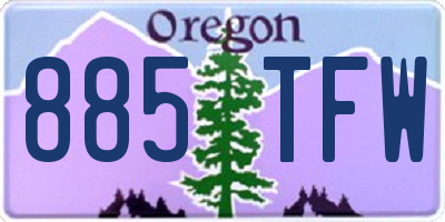OR license plate 885TFW