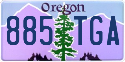 OR license plate 885TGA
