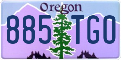 OR license plate 885TGO