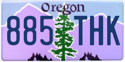 OR license plate 885THK