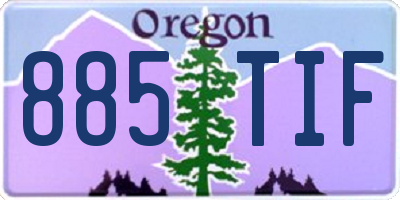 OR license plate 885TIF