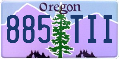 OR license plate 885TII