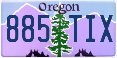 OR license plate 885TIX