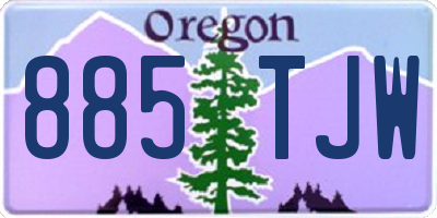 OR license plate 885TJW