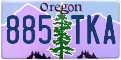 OR license plate 885TKA