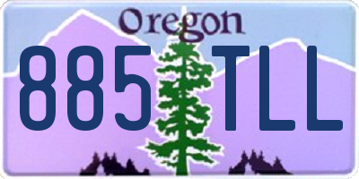 OR license plate 885TLL