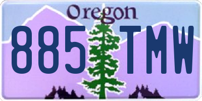OR license plate 885TMW