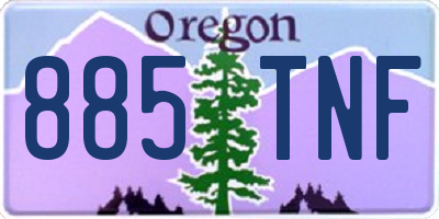 OR license plate 885TNF