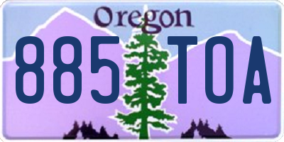 OR license plate 885TOA