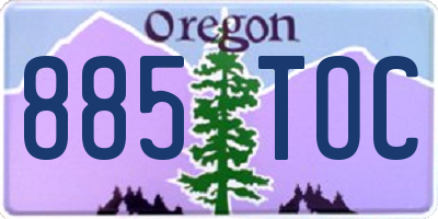 OR license plate 885TOC