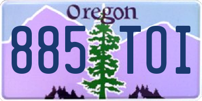 OR license plate 885TOI