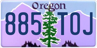 OR license plate 885TOJ