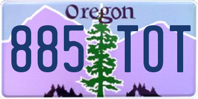 OR license plate 885TOT