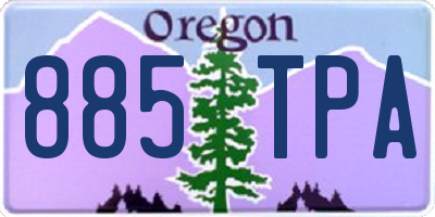 OR license plate 885TPA