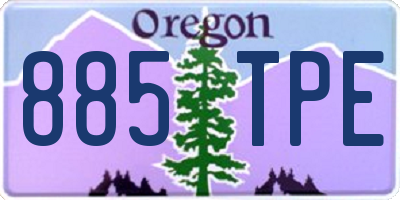 OR license plate 885TPE