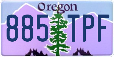 OR license plate 885TPF