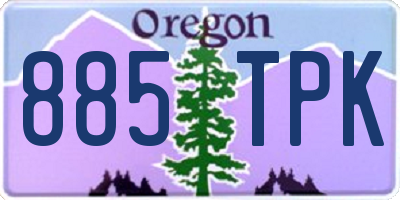 OR license plate 885TPK