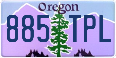 OR license plate 885TPL