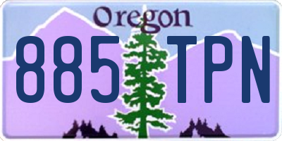 OR license plate 885TPN