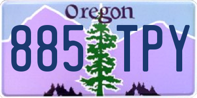 OR license plate 885TPY