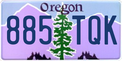 OR license plate 885TQK