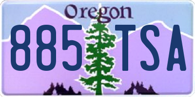 OR license plate 885TSA