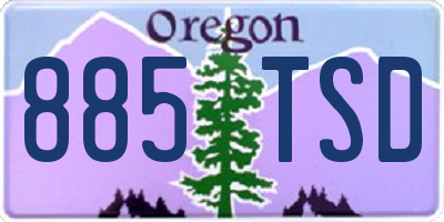 OR license plate 885TSD