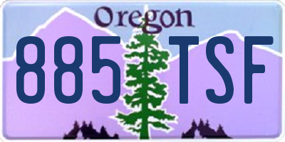 OR license plate 885TSF