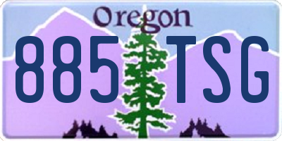 OR license plate 885TSG