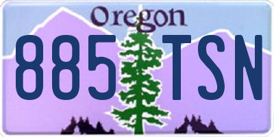 OR license plate 885TSN