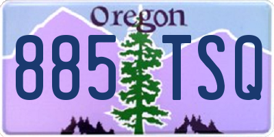 OR license plate 885TSQ