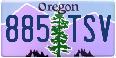 OR license plate 885TSV