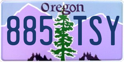 OR license plate 885TSY